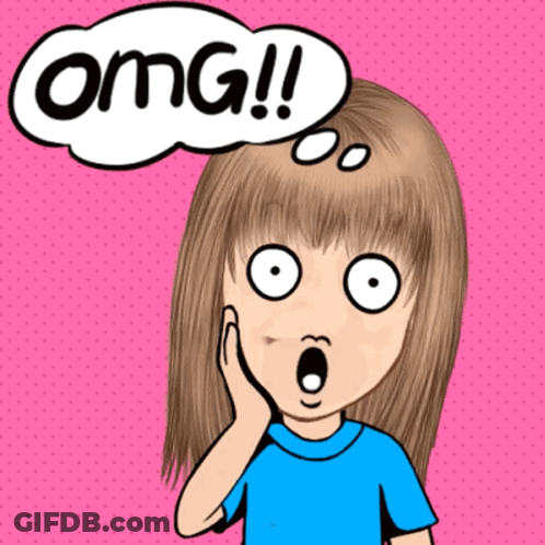Surprised Cartoon Girl Saying OMG GIF
