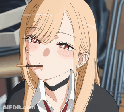 Surprised Cartoon Girl With Blonde Hair And Pink Highlights GIF
