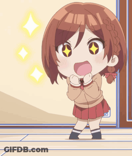 Surprised Cartoon Girl With Star In Eyes GIF