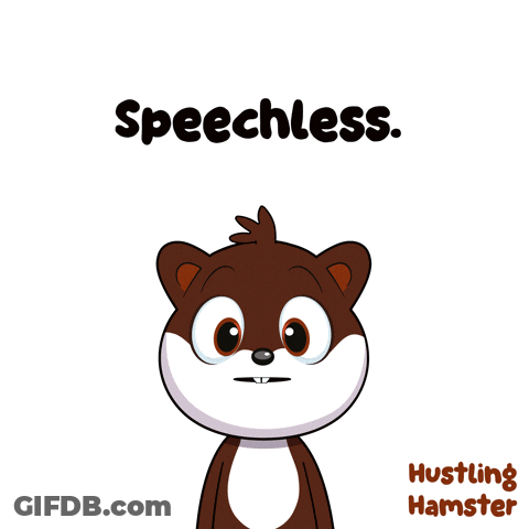 Surprised Cartoon Hamster Saying Speechless GIF