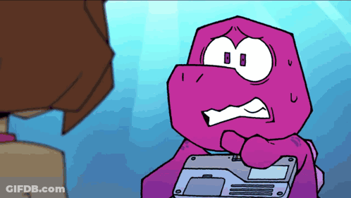 Surprised Cartoon Holding Device GIF