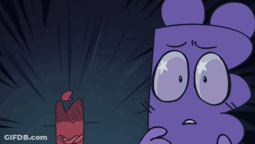 Surprised Cartoon Next To Another Character GIF
