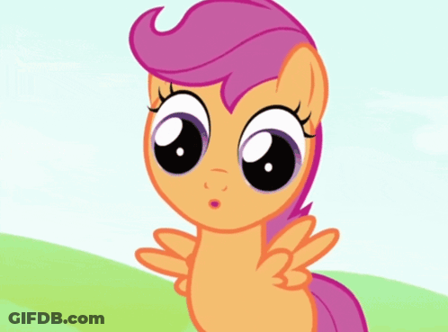 Surprised Cartoon Pony With Big Eyes GIF