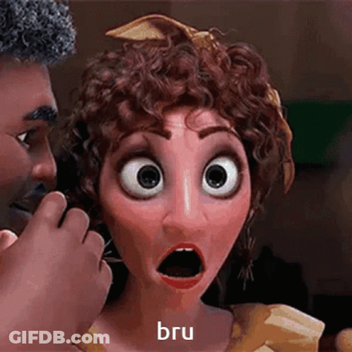 Surprised Cartoon Saying Bru GIF