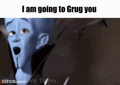 Surprised Cartoon Saying I Am Going To Grug You GIF
