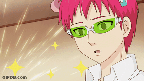 Surprised Cartoon With Pink Hair And Green Glasses GIF