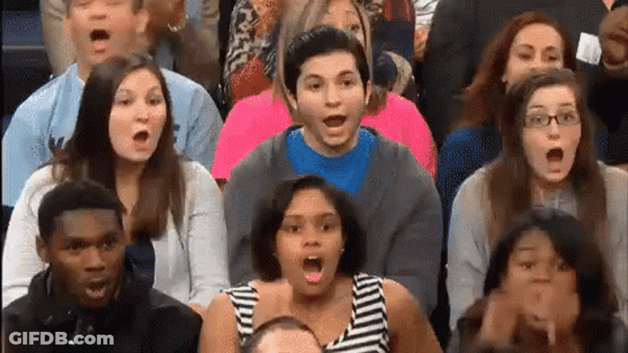 Surprised Crowd Cheering Standing Ovation GIF