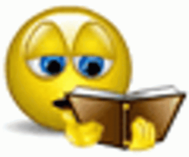 Surprised Emoji Reading A Book GIF