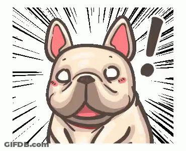 Surprised French Bulldog Cartoon GIF