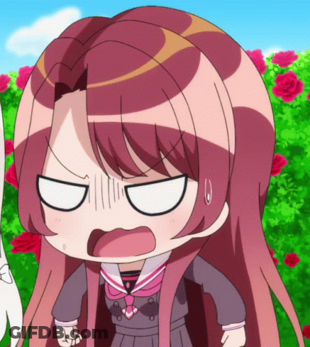 Surprised Girl Standing In Front Of Rose Bush GIF