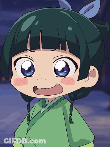 Surprised Girl With Green Hair And Blue Eyes GIF