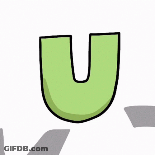Surprised Letter U Cartoon GIF
