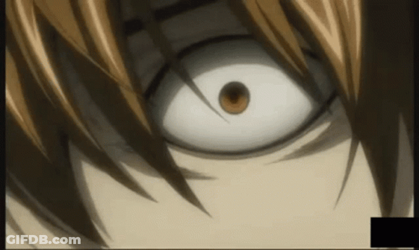 Surprised Light Yagami Stare GIF