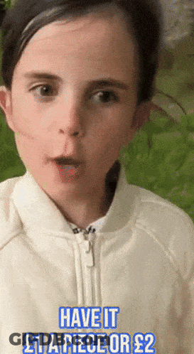 Surprised Little Girl Says Have It 1 A Piece Or 2 GIF