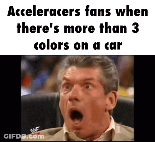 Surprised Man Accelerators Fans When There's More Than 3 Colors On A Car GIF