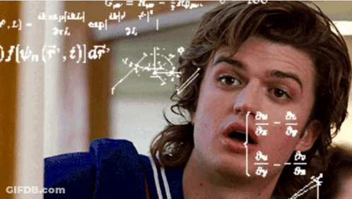 Surprised Man At Chalkboard With Math Equations GIF