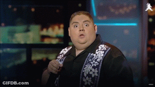 Surprised Man In Floral Shirt GIF