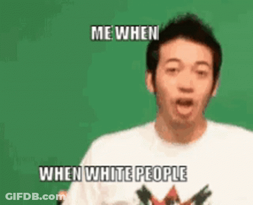 Surprised Man In Shirt Saying Me When White People GIF