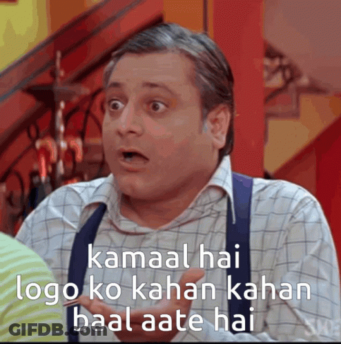 Surprised Man Kamaal Hai Logo Ko Kahan Kahan Baal Aate Hai GIF