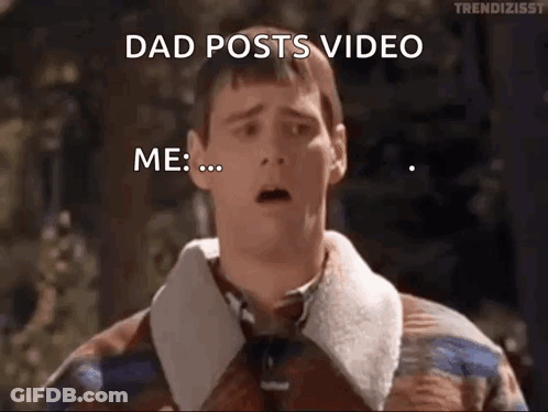 Surprised Man Looking At Dad Posts Video GIF
