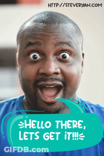 Surprised Man Saying Hello GIF