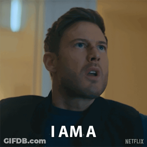Surprised Man Saying I Am A GIF