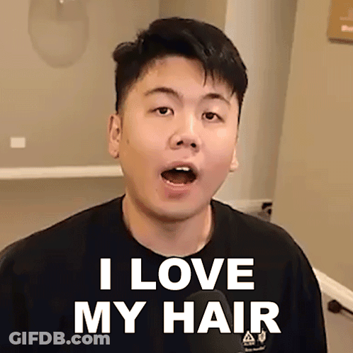 Surprised Man Saying I Love My Hair GIF