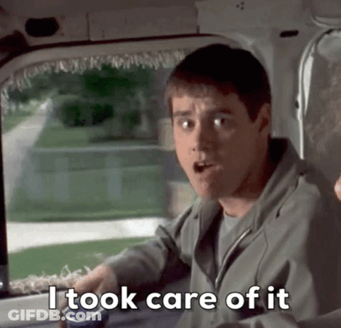 Surprised Man Saying I Took Care Of It GIF