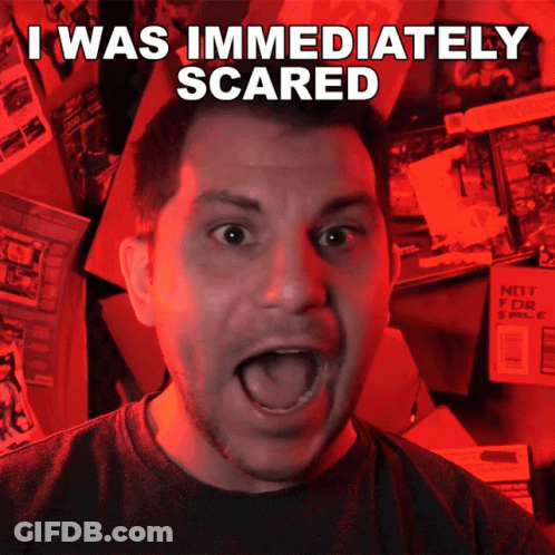 Surprised Man Saying I Was Immediately Scared GIF
