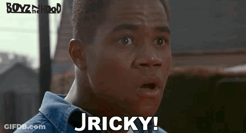 Surprised Man Saying Jricky GIF