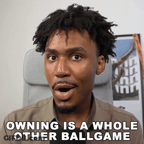 Surprised Man Saying Owning Is A Whole Other Ballgame GIF