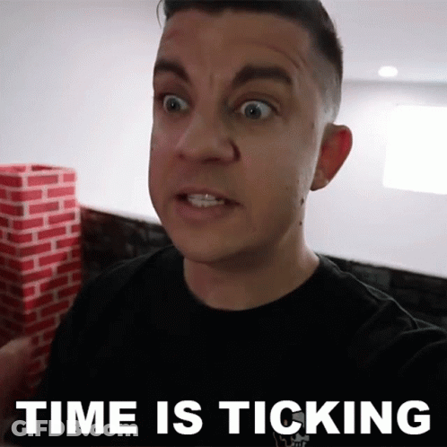 Surprised Man Saying Time Is Ticking GIF