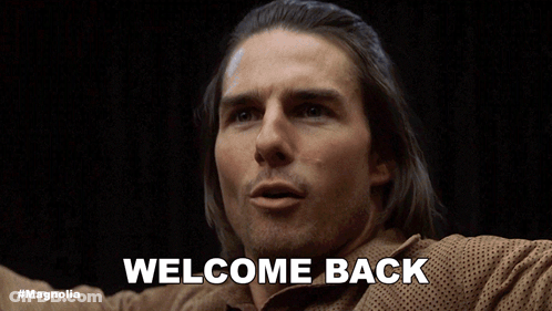 Surprised Man Saying Welcome Back GIF