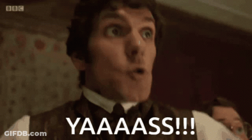 Surprised Man Saying Yaaaass GIF