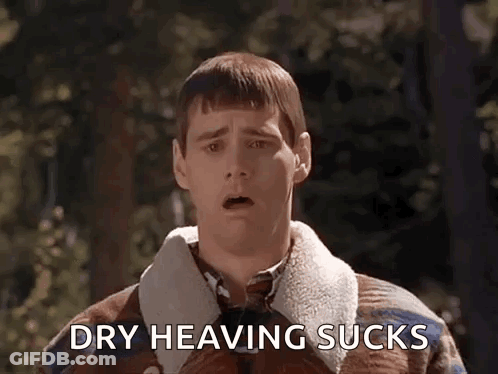 Surprised Man Says Dry Heaving Sucks GIF