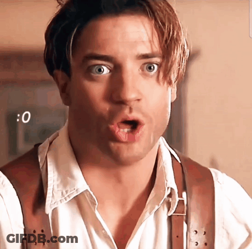 Surprised Man With 0 Behind GIF
