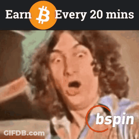 Surprised Man With Earn B Every 20 Mins Bspin GIF