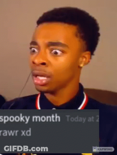 Surprised Man With Spooky Month Today GIF