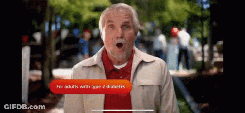 Surprised Older Man Talking About Type 2 Diabetes GIF