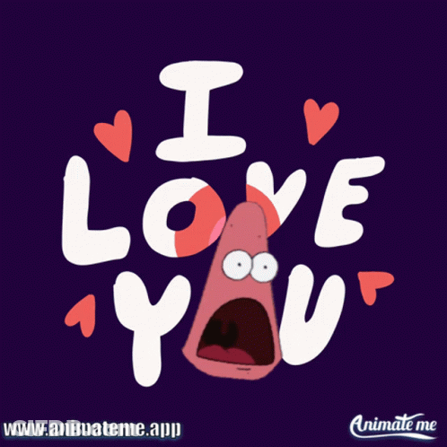 Surprised Patrick Star I Love You Poster GIF