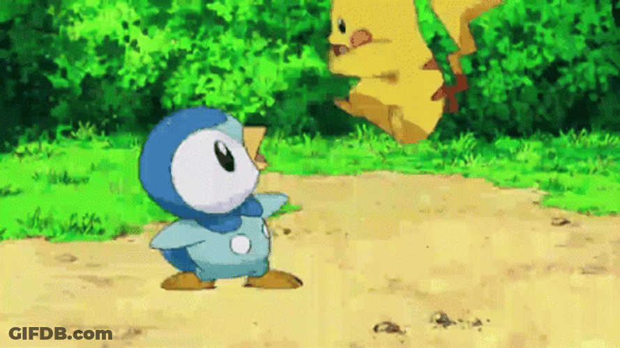 Surprised Pikachu Piplup Fight GIF