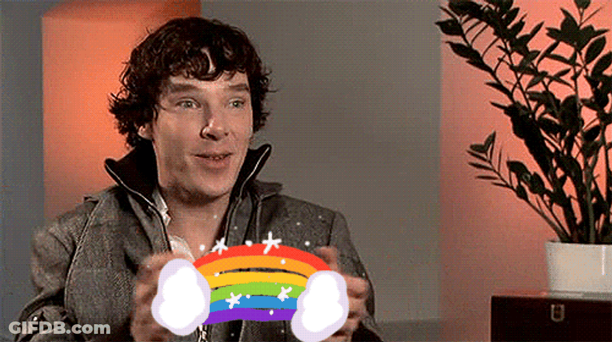 Surprised Rainbow Man GIF