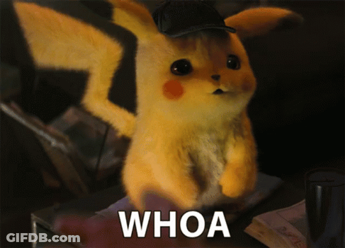 Surprised Reaction Startled Pikachu Whoa GIF
