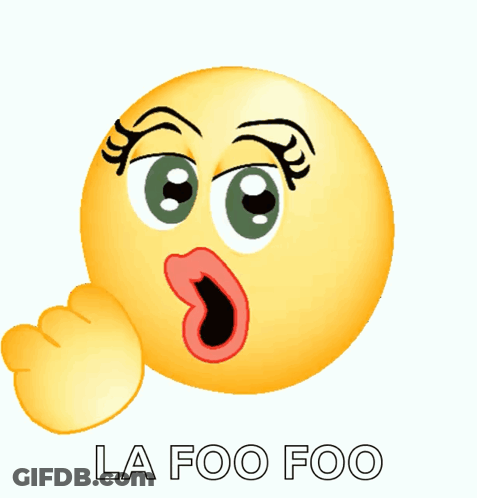 Surprised Smiley Saying La Foo Foo GIF