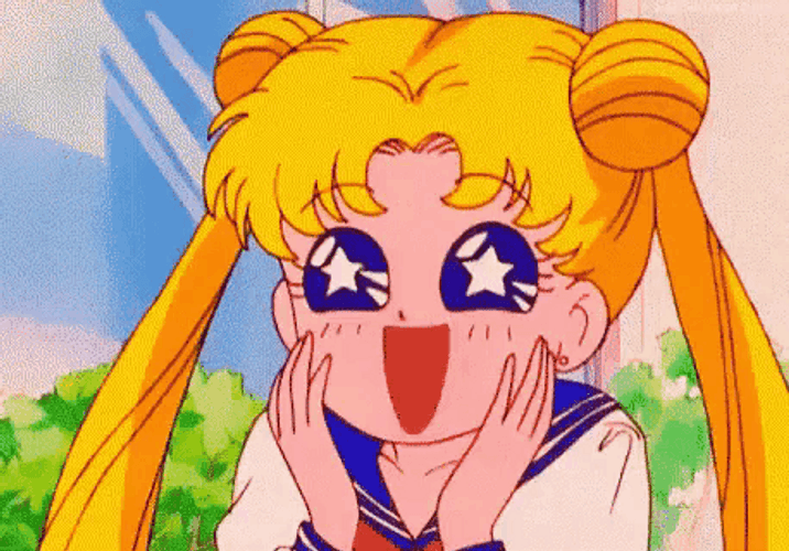 Surprised Sparkling Sailor Moon GIF