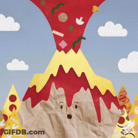 Surprised Volcano Illustration GIF