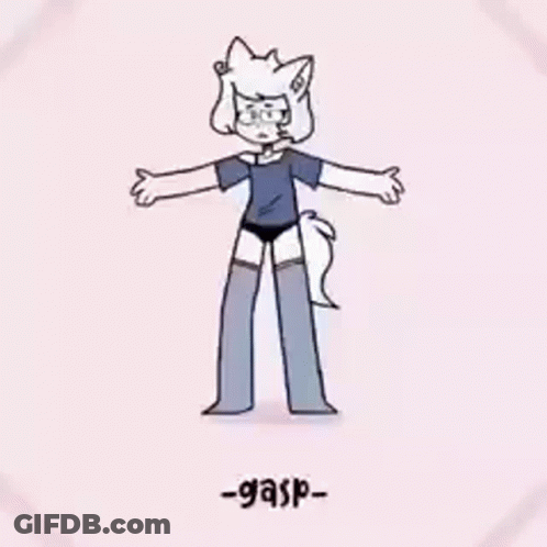 Surprised White Cat On Bed GIF