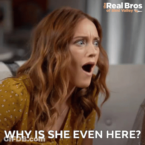 Surprised Woman Asking Why Is She Here GIF