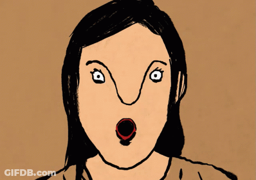 Surprised Woman Drawing GIF