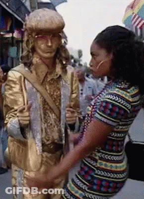 Surprised Woman In Crowd GIF